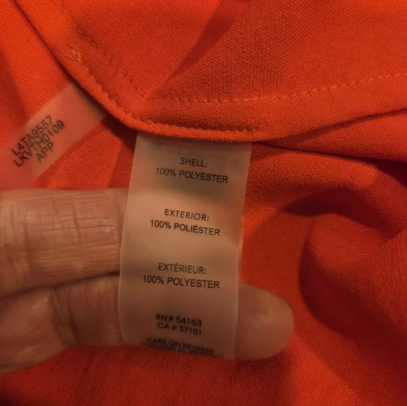 Karl Lagerfeld Vibrant Orange  Blouse,Long Sleeves, Size M. - Picture 13 of 14